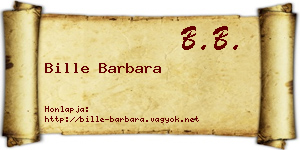 Bille Barbara névjegykártya